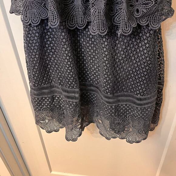 Self-Portrait Dark Blue Natalia Tiered Lace Dress - Picture 5 of 9